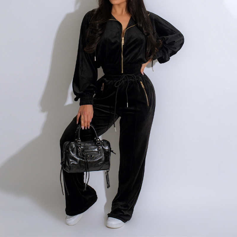 Women's Cropped Sweatshirt & Pants Set