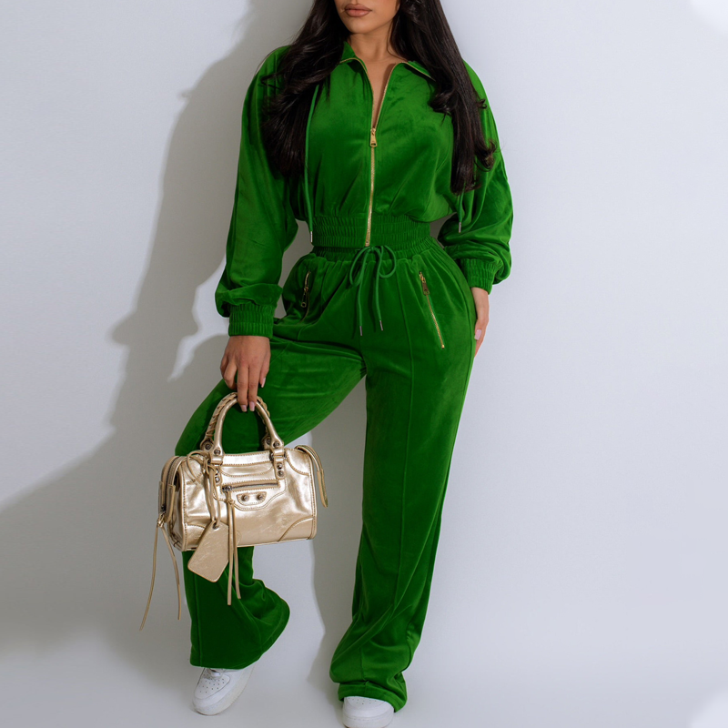 Women's Cropped Sweatshirt & Pants Set