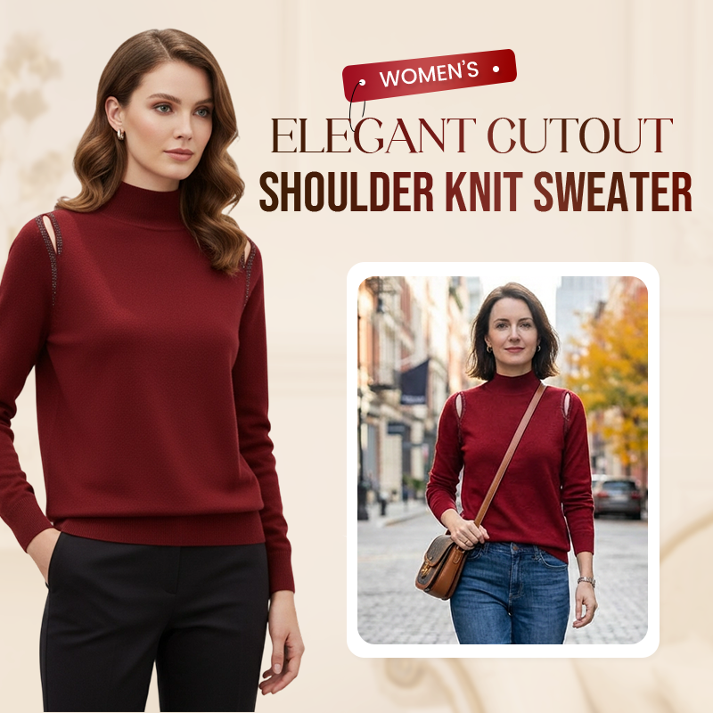 Women's Elegant Cutout Shoulder Knit Sweater