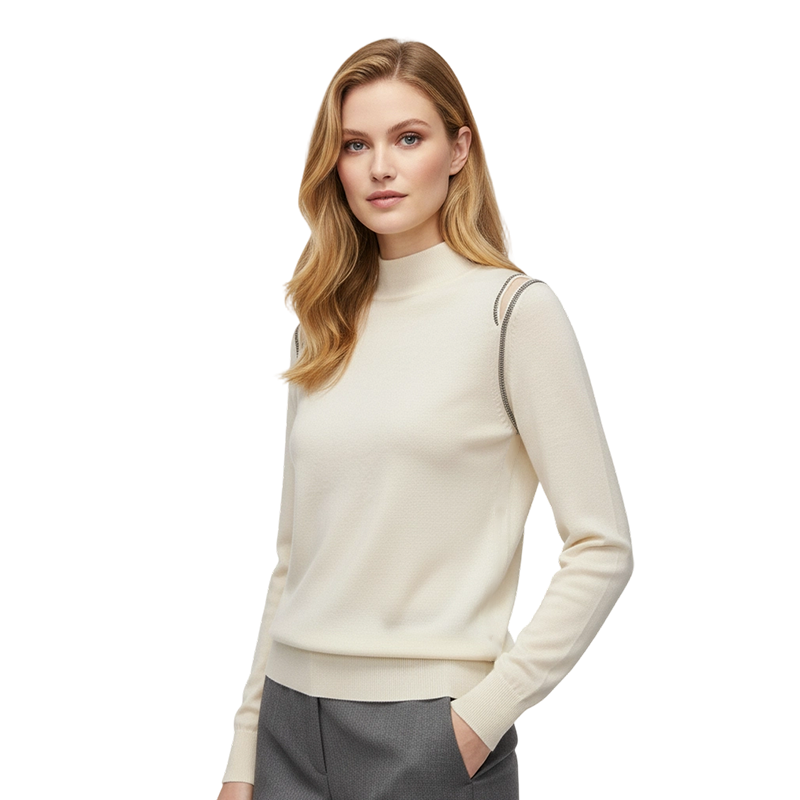 Women's Elegant Cutout Shoulder Knit Sweater