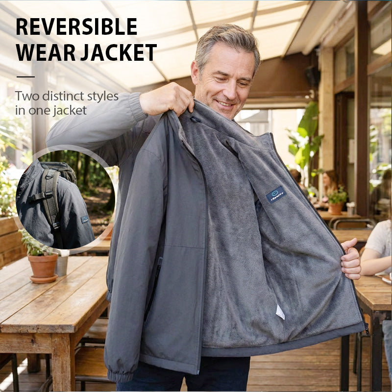 Men's Lightweight Reversible Stand Collar Jacket