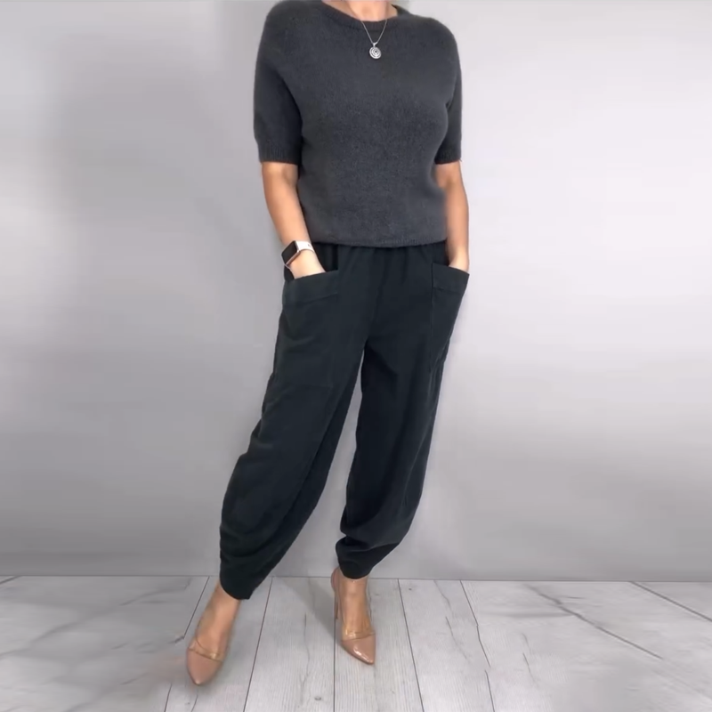 Women's Casual Knit Top & Harem Pants Set