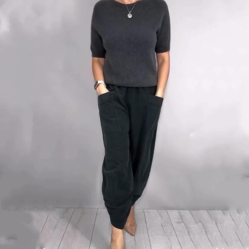 Women's Casual Knit Top & Harem Pants Set