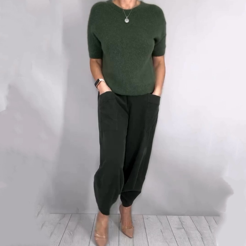 Women's Casual Knit Top & Harem Pants Set