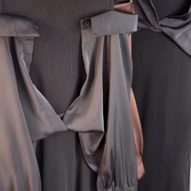 Women's Cold-Shoulder Faux Two-Piece Dress