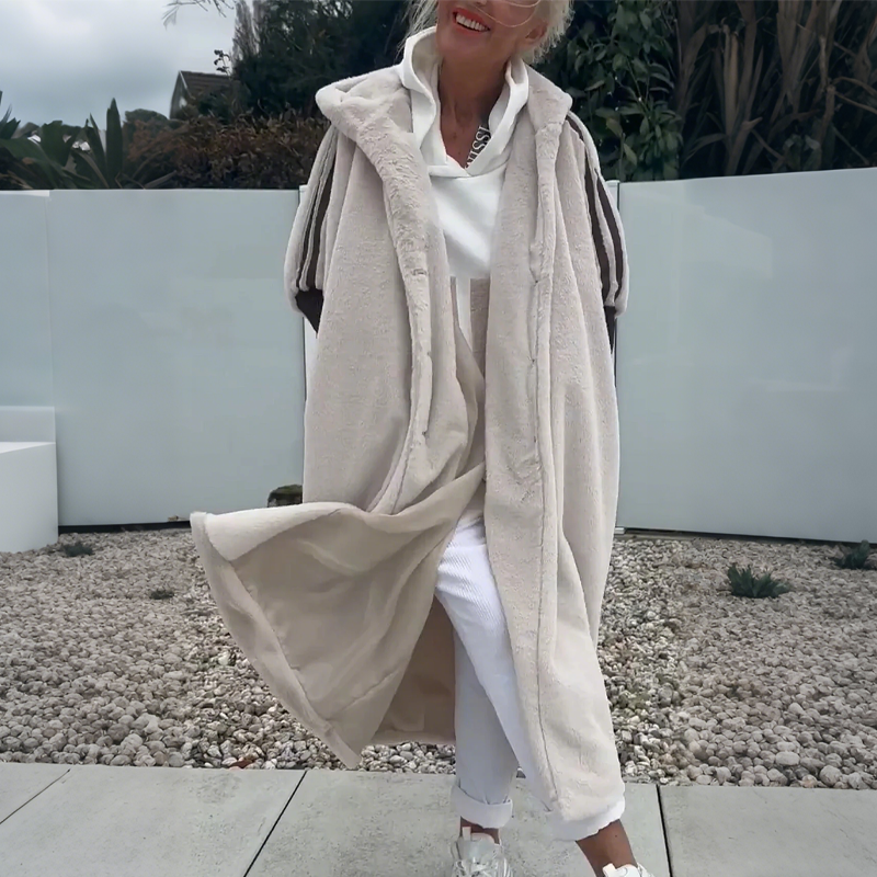 Women's Casual Long Plush Cardigan Coat