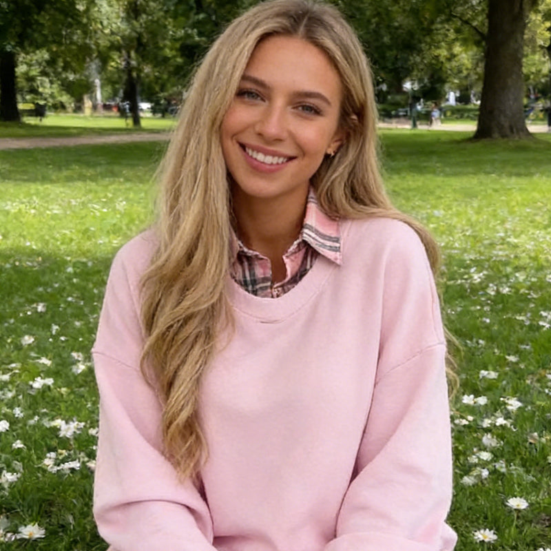 Plaid Patchwork Sweatshirt & Pants Set