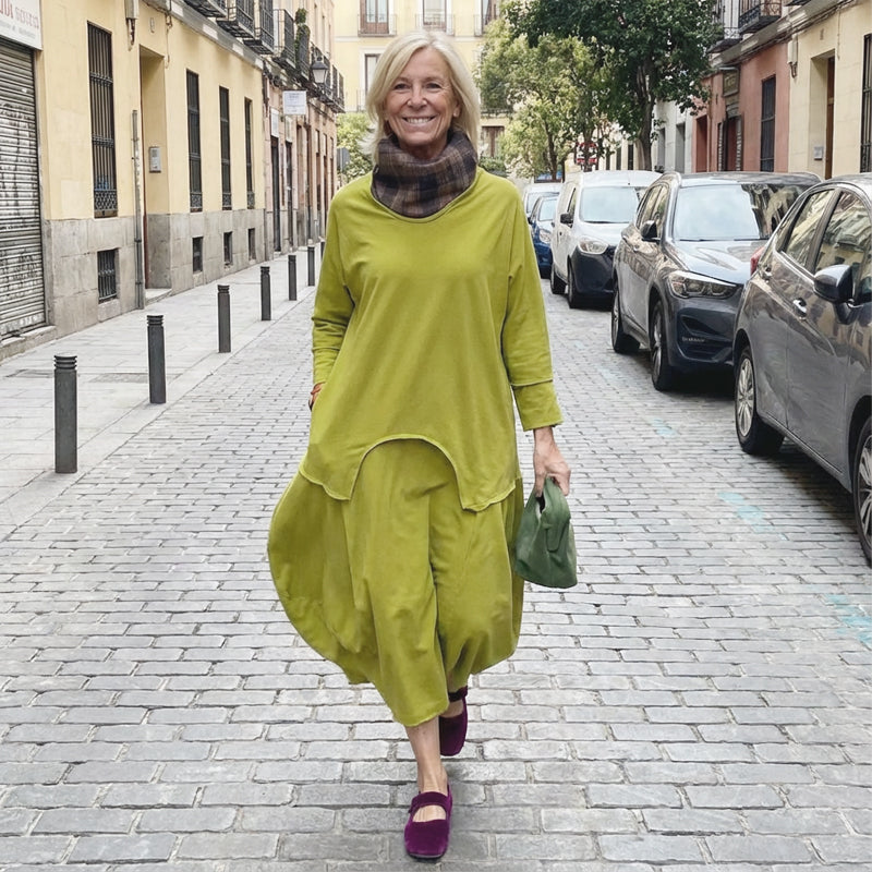 Women's Long Sleeve Cocoon Midi Dress