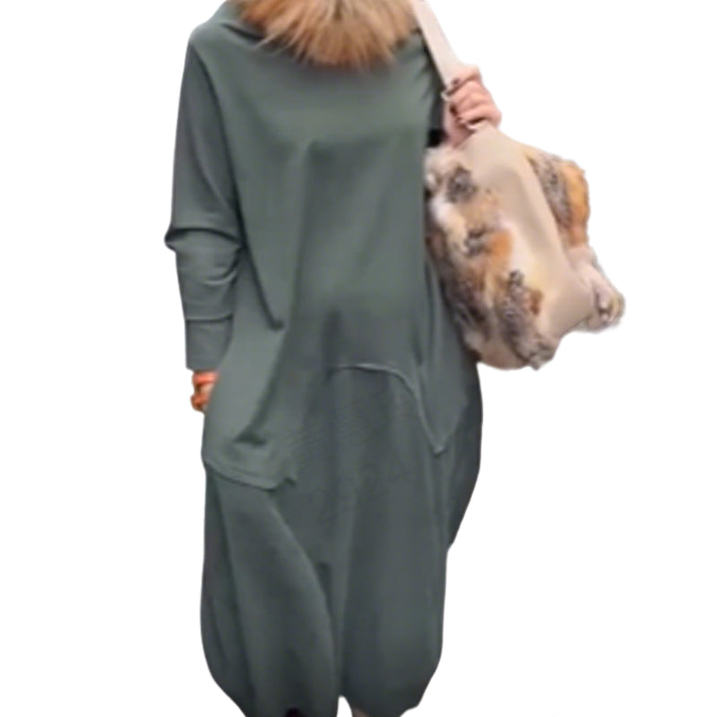 Women's Long Sleeve Cocoon Midi Dress