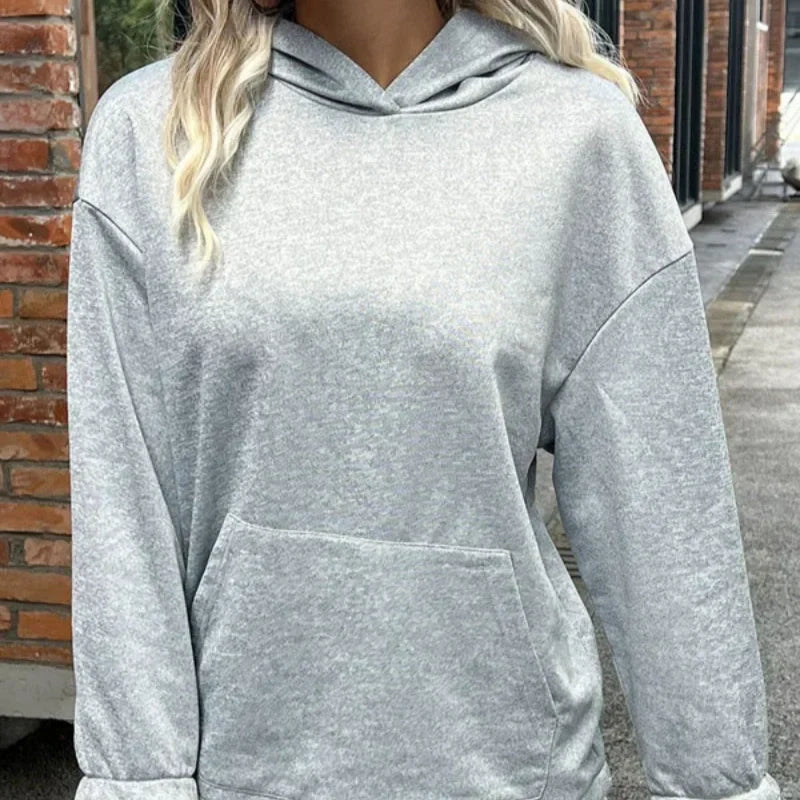Women's Long Sleeve Hoodie with Lace Trim
